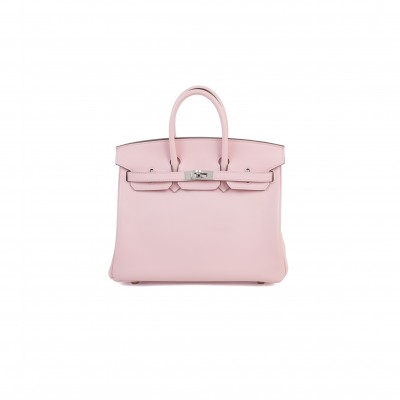 HERMÈS BIRKIN 25 SWIFT LEATHER 3Q CHERRY BLOSSOM SILVER BUCKLE H049362CK3Q (25*20*13cm)